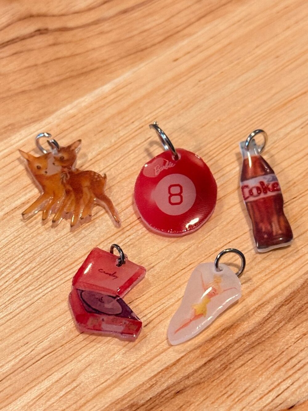 Y2K Barbie Mini Charms — Tinker Bell, 8 Ball, Diet Coke, Record Player & Fawns
